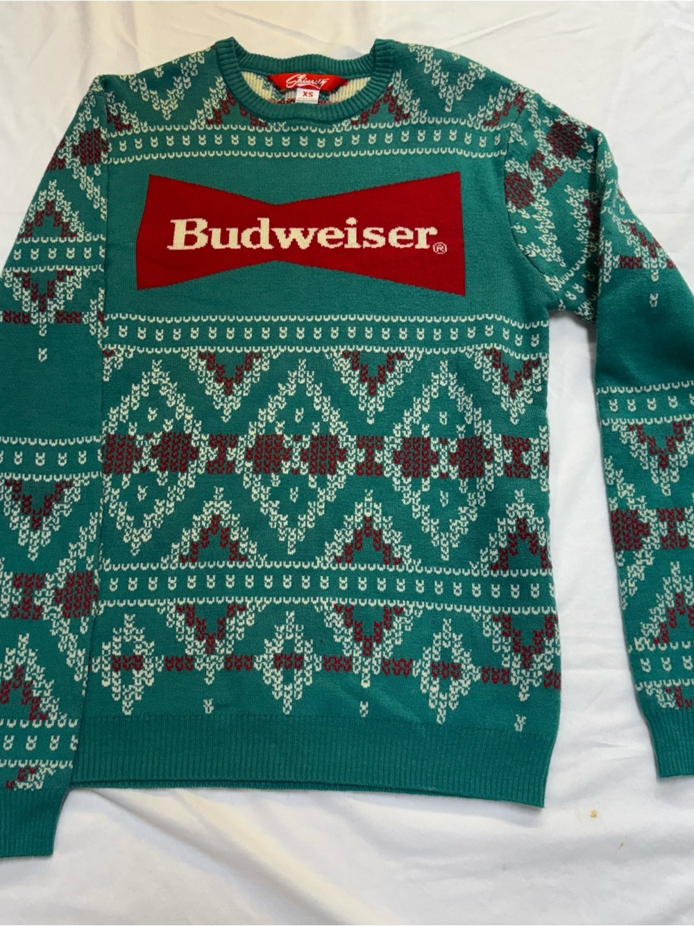 Budweiser Christmas Sweater Ugly Sweater Woman’s Size XS. Great Condition